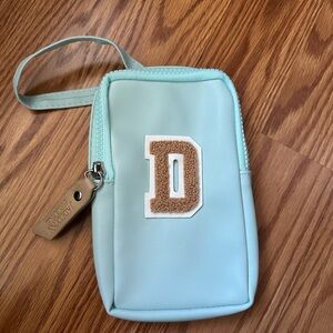 Jadelynn Brooke Mint Wristlet Pouch initial D